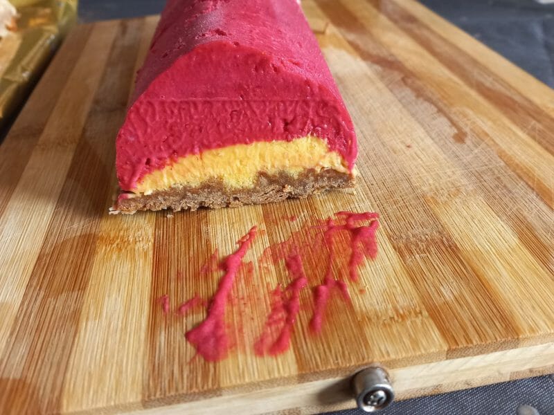 Cliquez pour zoomer ! Bûche glacée mangue et framboise Thermomix par josephine38