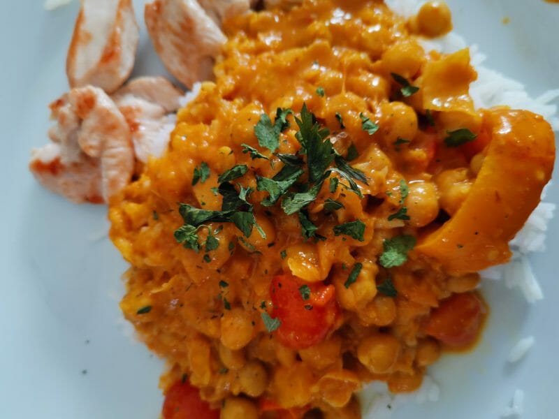 Cliquez pour zoomer ! Curry de pois chiches au lait de coco Thermomix par laetitiaco