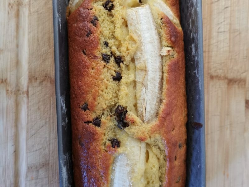 Cliquez pour zoomer ! Cake banane et pépites de chocolat Thermomix par laetitiaco