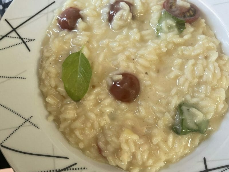 Cliquez pour zoomer ! Risotto tomates cerises basilic Thermomix par marie13170