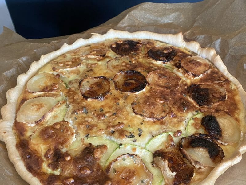 Cliquez pour zoomer ! Tarte courgettes, chèvre et pignons de pin Thermomix par romy23