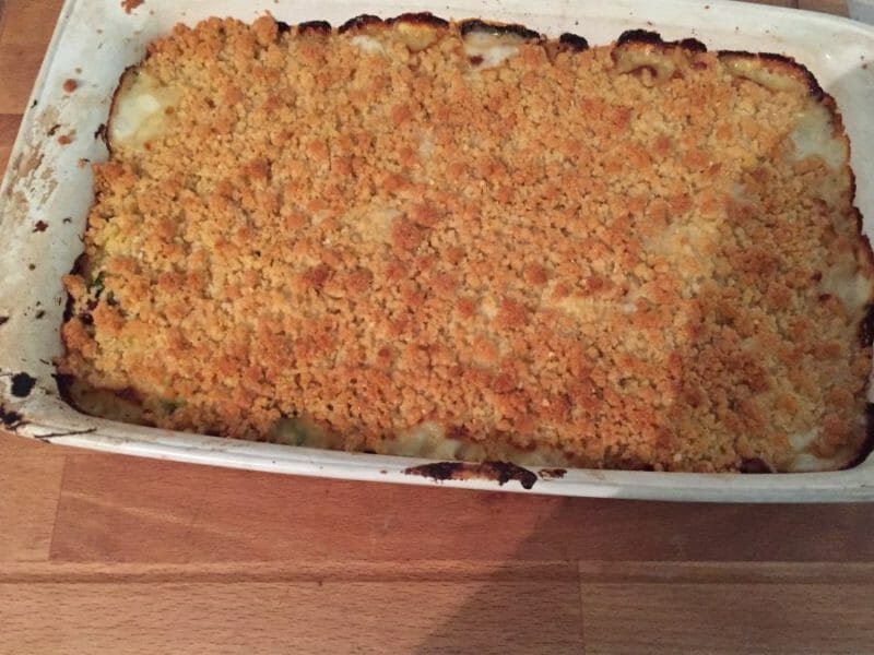 Cliquez pour zoomer ! Crumble courgettes, chèvre et lardons Thermomix par mamiecoco