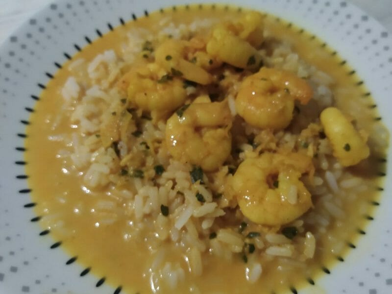 Cliquez pour zoomer ! Curry de crevettes au lait de coco Thermomix par sjmnt1305