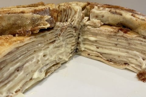 Cliquez pour zoomer ! Gâteau de crêpes à la vanille – Mille crepe cake Thermomix par samia_corco