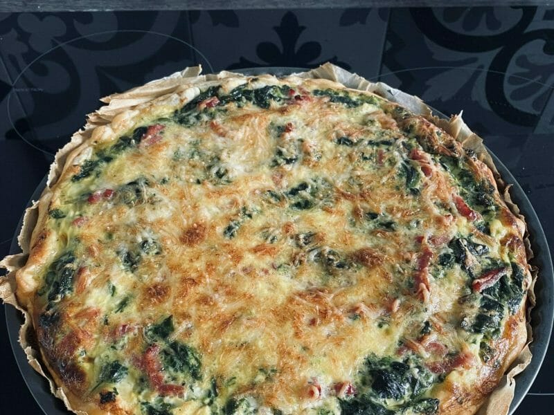 Cliquez pour zoomer ! Quiche épinards et lardons Thermomix par Cha
