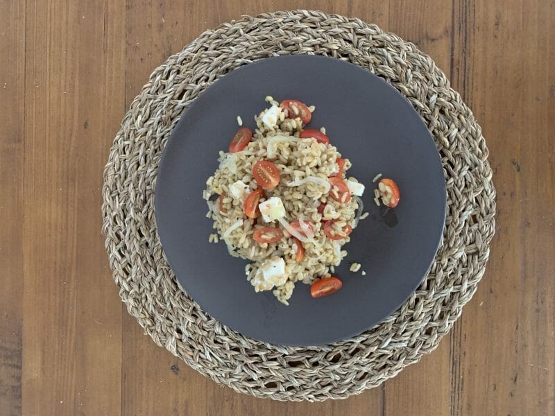 Cliquez pour zoomer ! Salade d’ebly, oignon caramélisé & mozzarella Thermomix par simon75