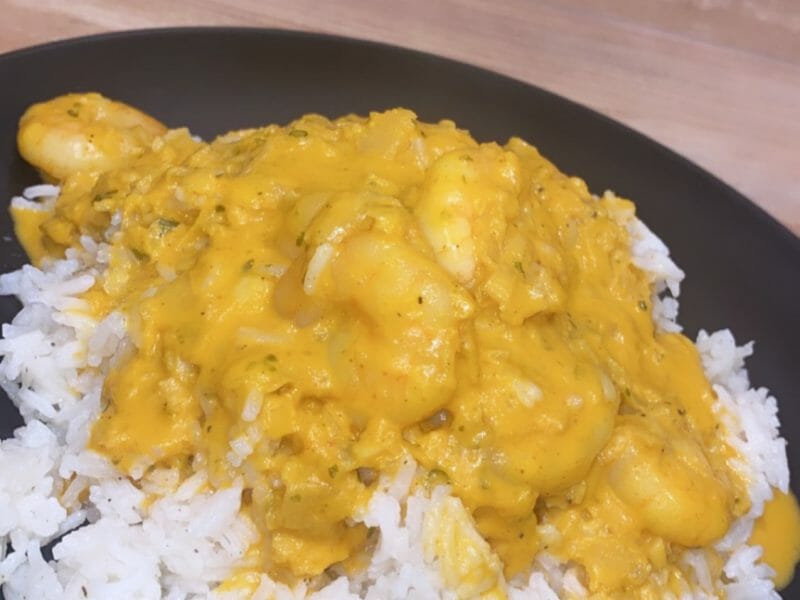 Cliquez pour zoomer ! Curry de crevettes au lait de coco Thermomix par sonia_186