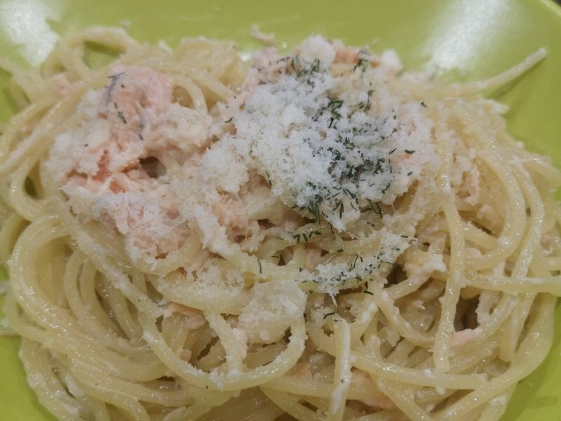 Cliquez pour zoomer ! Spaghettis au saumon fumé Thermomix par Ismah