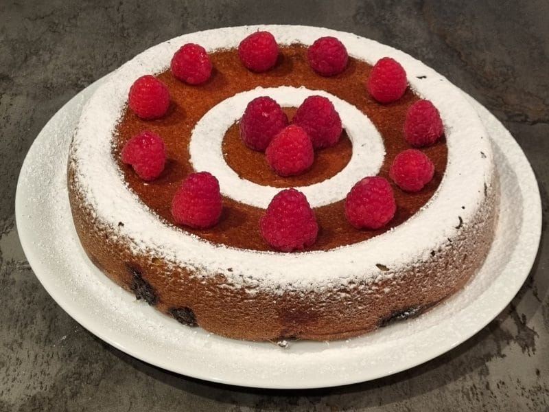 Cliquez pour zoomer ! Gâteau à la ricotta, amandes et framboises Thermomix par nicodetours