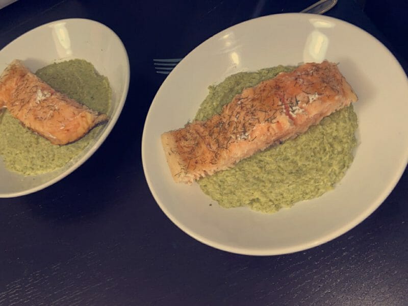 Cliquez pour zoomer ! Saumon sur purée de brocolis Thermomix par camiss44