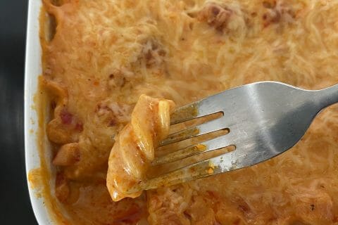 Cliquez pour zoomer ! Gratin de torsades aux merguez Thermomix par socooksocute