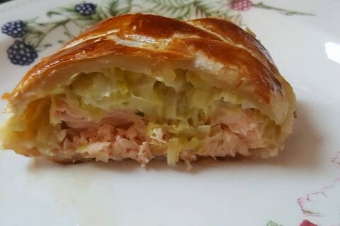 Cliquez pour zoomer ! Feuilleté saumon et poireaux Thermomix par Girolata