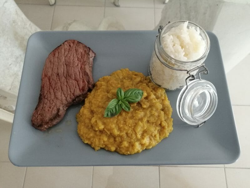 Cliquez pour zoomer ! Dhal d’aubergine et de lentilles corail Thermomix par melmathys