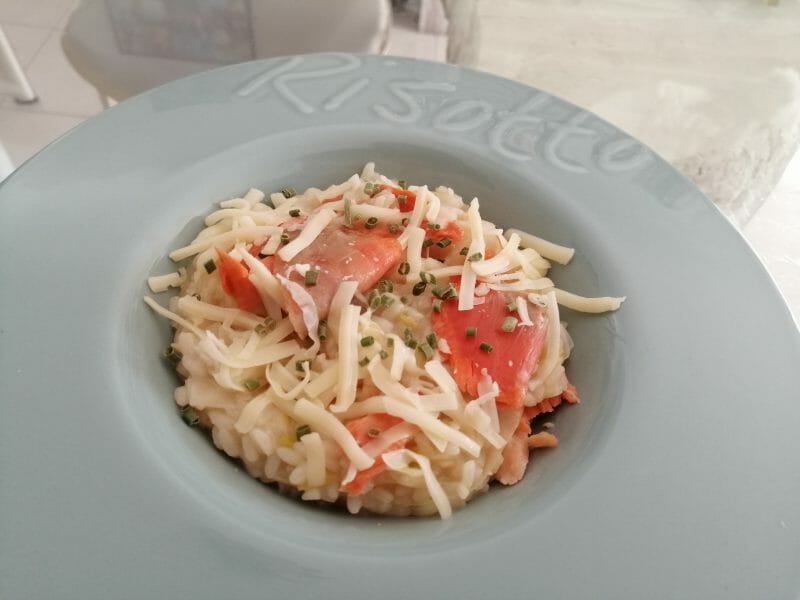 Cliquez pour zoomer ! Risotto poireaux et saumon fumé Thermomix par melmathys