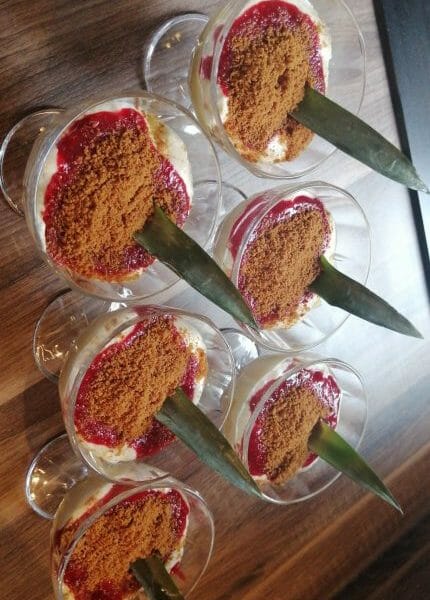 Cliquez pour zoomer ! Tiramisu à l’ananas et son coulis de framboises Thermomix par melmathys