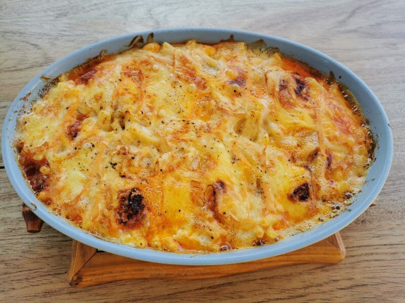 Cliquez pour zoomer ! Gratin de macaroni reblochon et chorizo Thermomix par melmathys