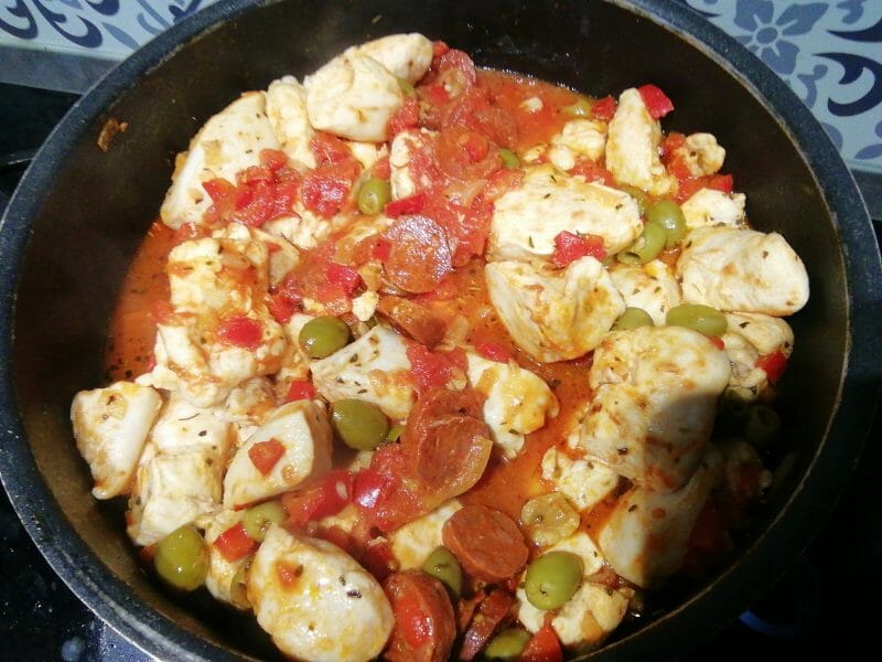 Cliquez pour zoomer ! Sauté de poulet au chorizo Thermomix par Cartophe