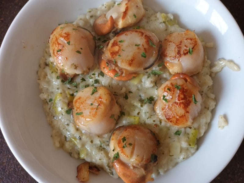 Cliquez pour zoomer ! Risotto aux Saint Jacques et poireaux Thermomix par gigi2861