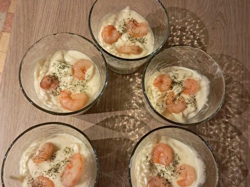 Cliquez pour zoomer ! Verrines de mousse de chou-fleur et crevettes Thermomix par gigi2861