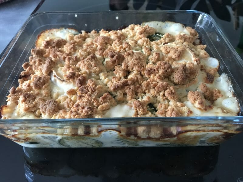 Cliquez pour zoomer ! Crumble courgettes, chèvre et lardons Thermomix par Audinette-7