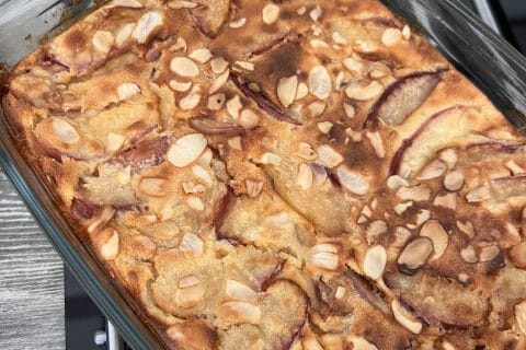 Cliquez pour zoomer ! Clafoutis aux pêches Thermomix par sarah_746