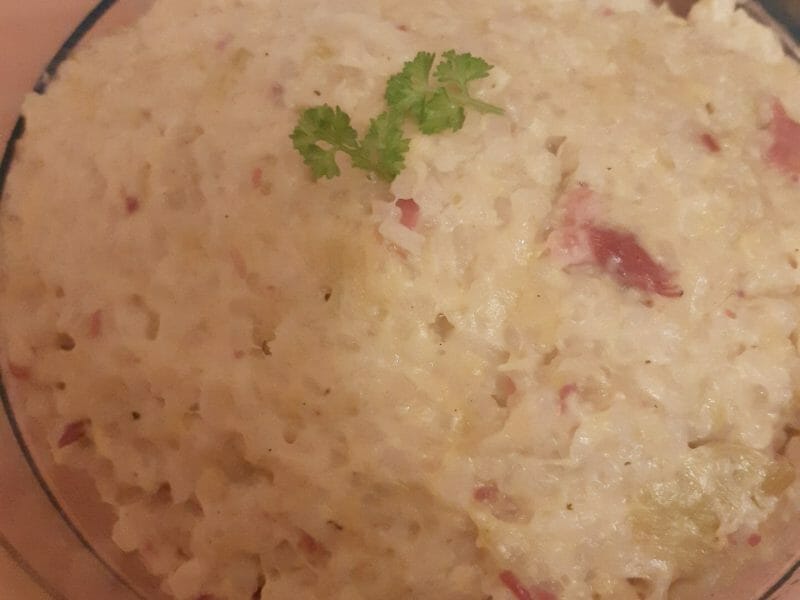 Cliquez pour zoomer ! Risotto poireaux et lardons Thermomix par Florence