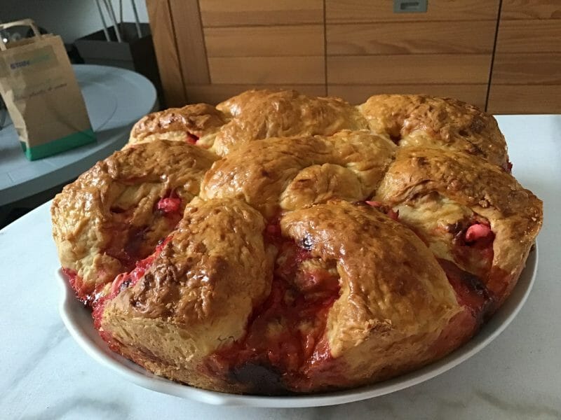 Cliquez pour zoomer ! Brioche aux pralines roses Thermomix par tartinelu