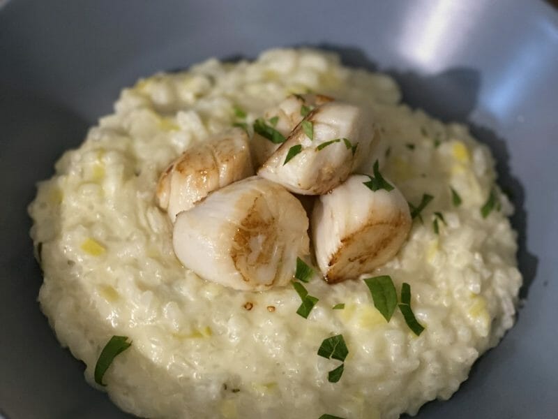 Cliquez pour zoomer ! Risotto aux Saint Jacques et poireaux Thermomix par marjorie_13124
