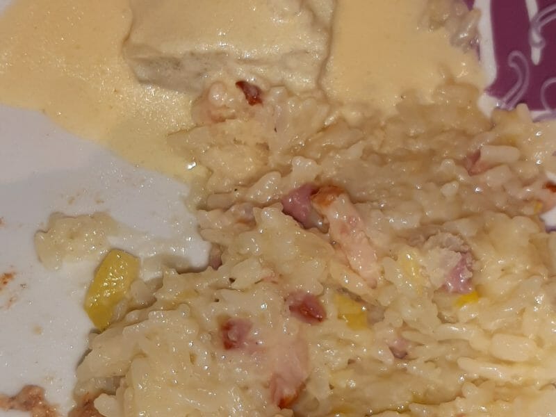 Cliquez pour zoomer ! Risotto poireaux et lardons Thermomix par cel_18