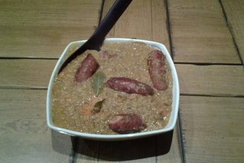 Cliquez pour zoomer ! Lentilles et ses saucisses au Thermomix