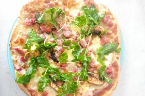 Cliquez pour zoomer ! Pizza blanche aux champignons Thermomix par vanes_9
