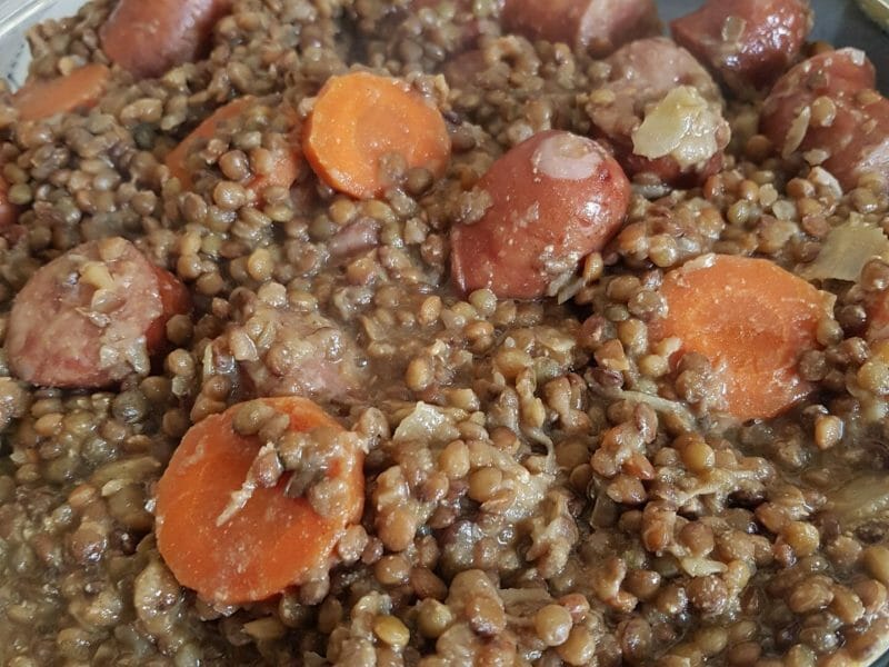 Cliquez pour zoomer ! Lentilles et ses saucisses Thermomix par virgin_1974@