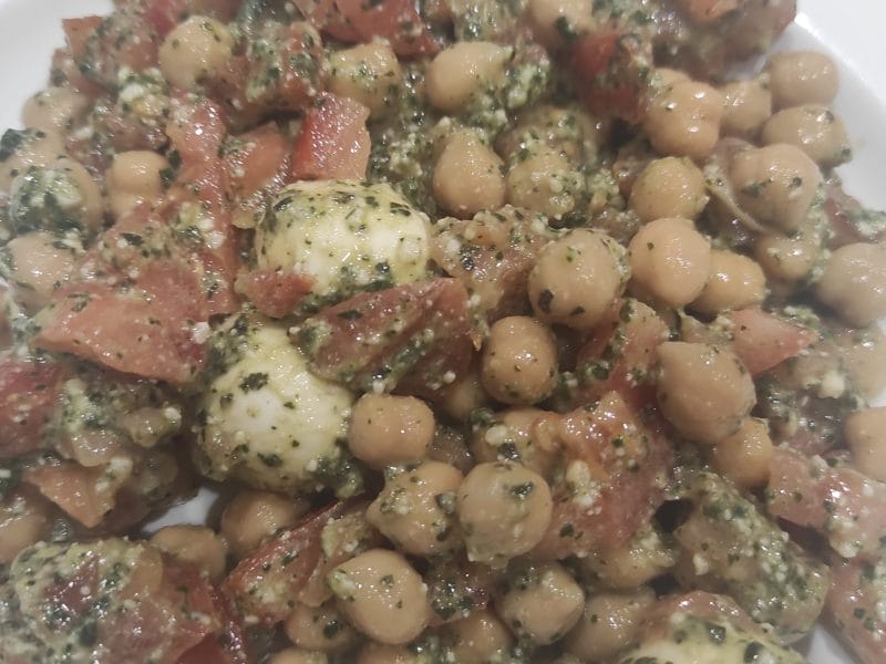 Cliquez pour zoomer ! Salade de pois chiches au pesto Thermomix par vanessavignon