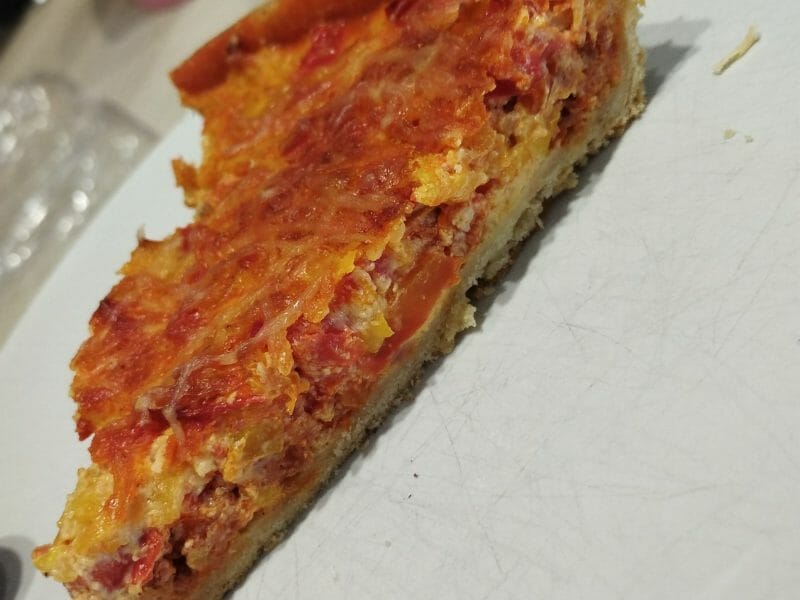 Cliquez pour zoomer ! Quiche poivrons et chorizo Thermomix par Jumalie