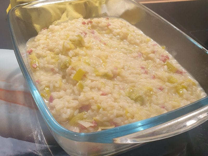 Cliquez pour zoomer ! Risotto poireaux et lardons Thermomix par celimezi