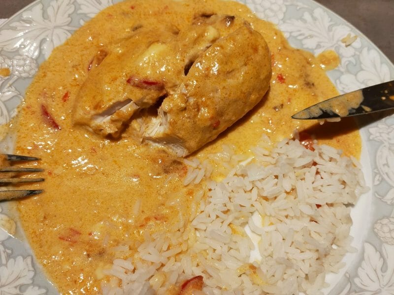 Cliquez pour zoomer ! Poulet à la crème de poivrons Thermomix par charlotte_266