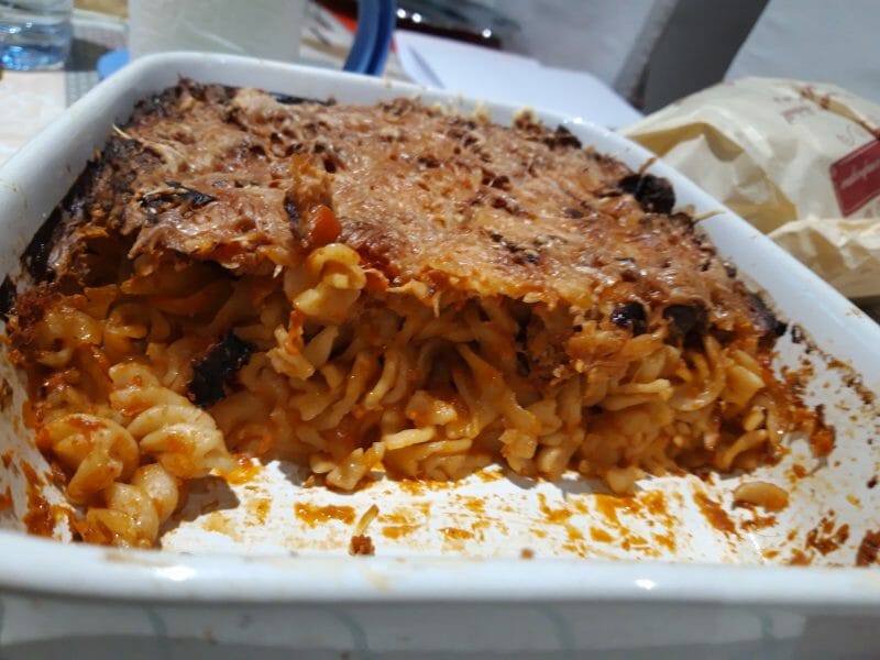 Cliquez pour zoomer ! Gratin de torsades aux merguez Thermomix par veronique_190