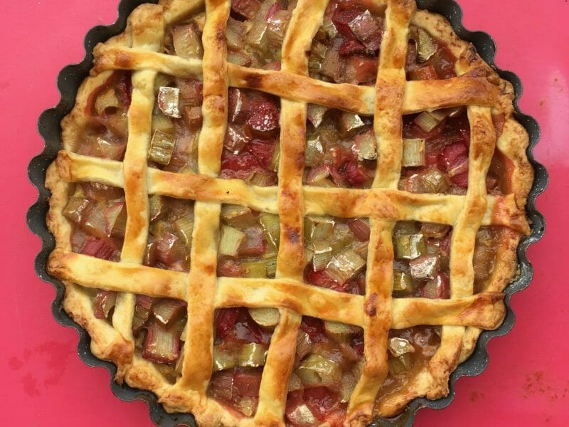 Cliquez pour zoomer ! Tarte aux fraises et à la rhubarbe Thermomix par mathilde_vrdn