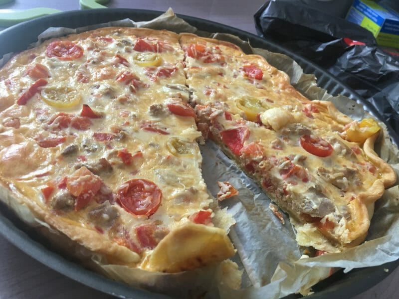 Cliquez pour zoomer ! Tarte au thon, tomate et moutarde Thermomix par elodie68240
