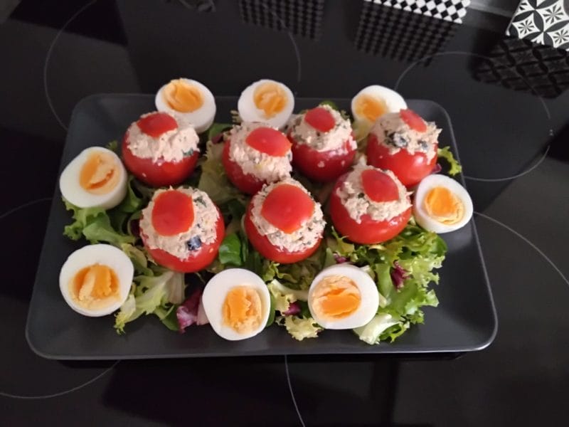 Cliquez pour zoomer ! Tomates farcies au thon Thermomix par vyolette