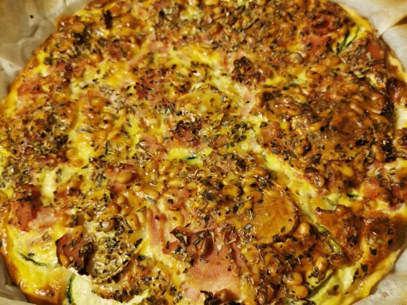 Cliquez pour zoomer ! Tarte courgette, jambon & chèvre Thermomix par cathybike