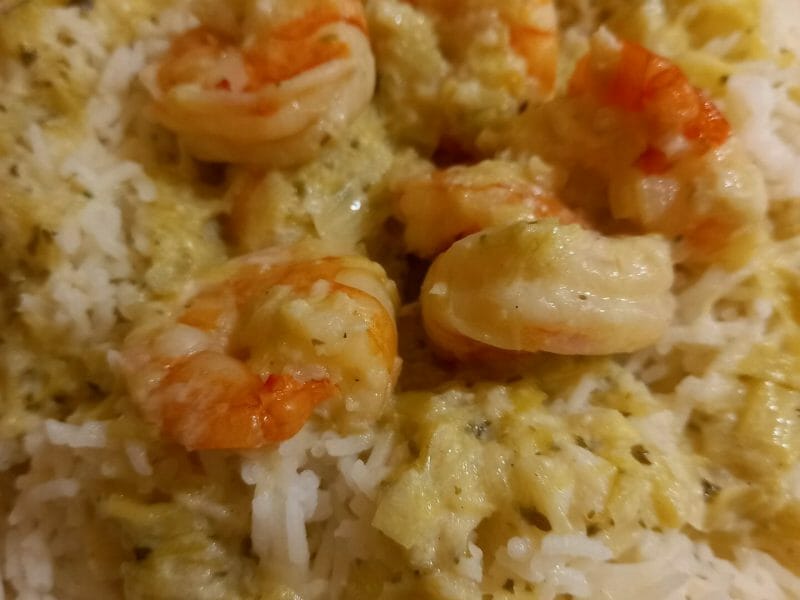 Cliquez pour zoomer ! Crevettes roses aux poireaux Thermomix par sabrimanga