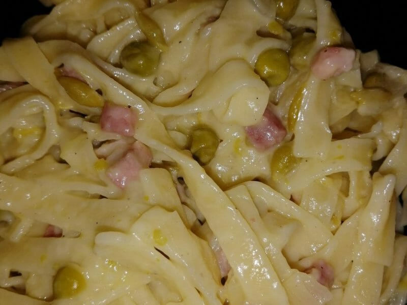 Cliquez pour zoomer ! Tagliatelles à la crème de poireaux Thermomix par sabrimanga