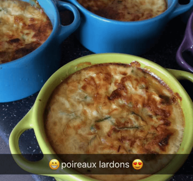 Cliquez pour zoomer ! Clafoutis de poireaux et lardons Thermomix par Manniie34360