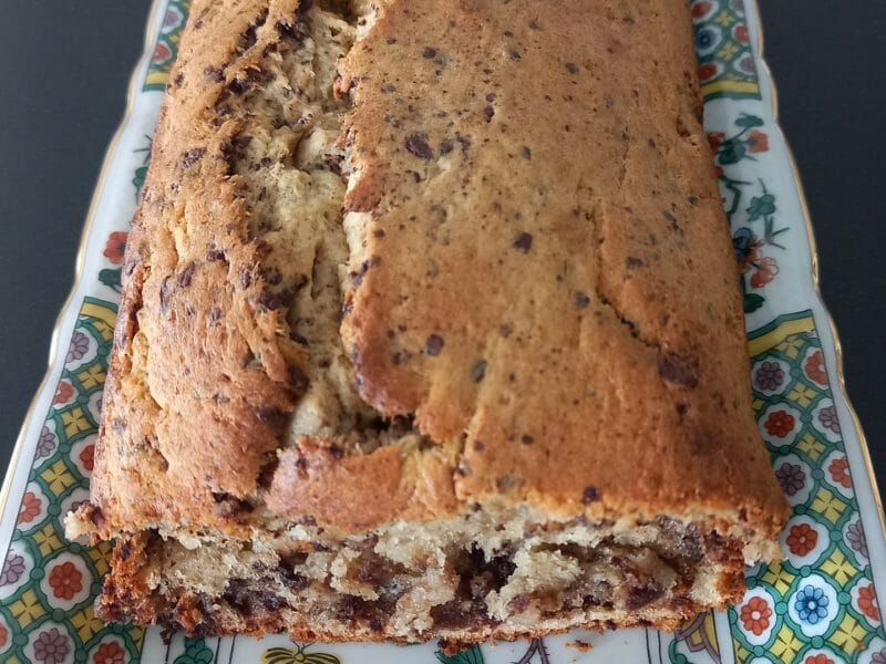 Cliquez pour zoomer ! Cake banane et pépites de chocolat Thermomix par Lauriane42