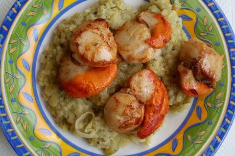 Cliquez pour zoomer ! Risotto aux Saint Jacques et poireaux Thermomix par Valou12