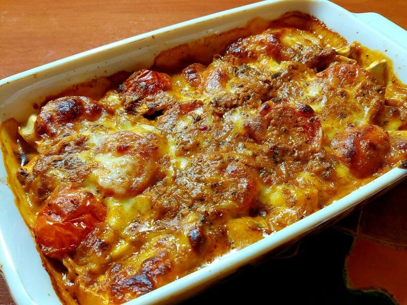 Cliquez pour zoomer ! Gratin de tortellini tomate mozzarella Thermomix par mamilu56