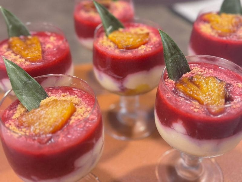 Cliquez pour zoomer ! Tiramisu à l’ananas et son coulis de framboises Thermomix par carmen_22