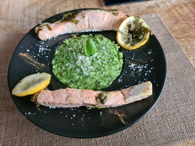 Cliquez pour zoomer ! Risotto au pesto d’épinards et basilic Thermomix par ptilivreur