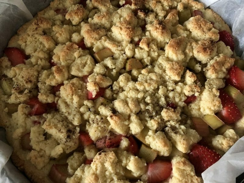 Cliquez pour zoomer ! Cookie-crumble rhubarbe framboises Thermomix par cackermann
